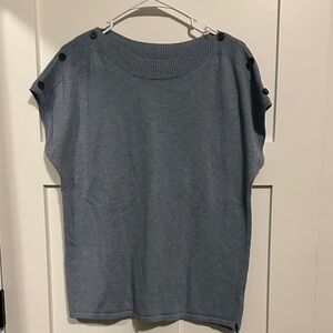 Staccato Blue Button-Accent Blouse